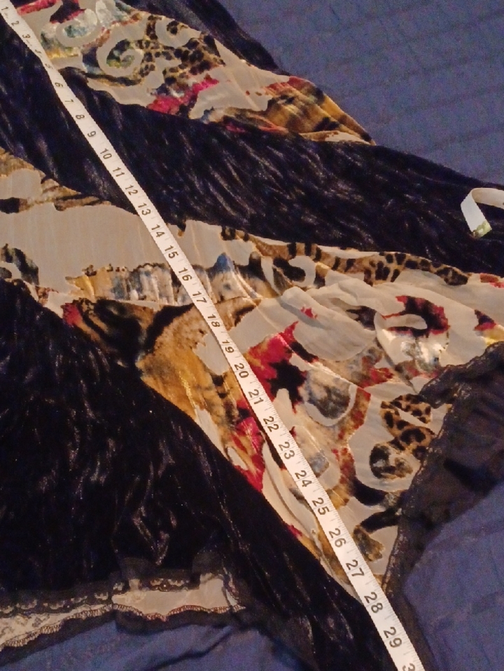 << Alberto Makali Black Multicolor Asymmetrical Handkerchief Hem Skirt - Picture 10 of 10